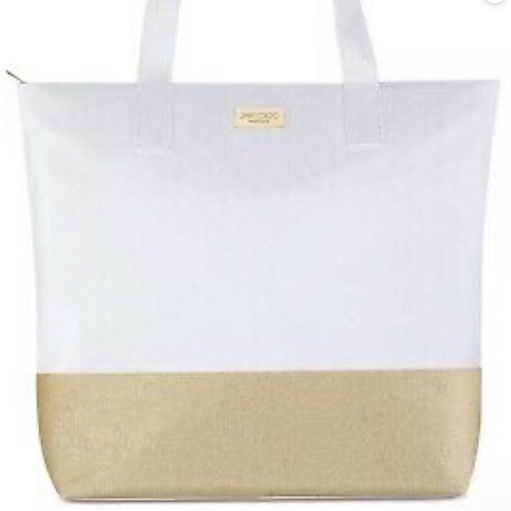 EUC Jimmy Choo Gold Glitter Large Tote Bag